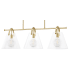 Mitzi Karin 3 Light 44" Wide Linear Chandelier Aged Brass