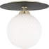 Mitzi Ellis Single Light 10-1/4" Wide LED Semi-Flush Globe Ceiling Fixture Aged Brass / Black