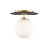 Mitzi Ellis Single Light 7" Wide LED Semi-Flush Globe Ceiling Fixture Aged Brass / Black