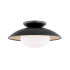 Mitzi Cadence 14" Wide Semi-Flush Ceiling Fixture Black Lustro / Gold Leaf