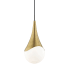 Mitzi Ariana 8" Wide Mini Pendant with Frosted Glass Shade Aged Brass