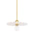 Mitzi Tinsley Single Light 12" Wide Pendant Aged Brass / Ceramic Gloss Cream