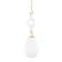 Mitzi Marina 9" Wide Mini Pendant Aged Brass / Textured White