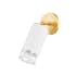 Mitzi Jean 11" Tall Single Light Wall Sconce Aged Brass / Ceramic Gloss