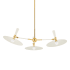 Mitzi Milena 3 Light 42" Wide Chandelier Aged Brass / Soft Cream