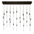 Modern Forms Magic 23 Light 54" Wide LED Linear Multi Light Pendant with Piastra Crystal Shades Black