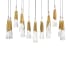 Modern Forms Kilt 14 Light 10" Wide LED Suspension Multi Light Pendant Aged Brass