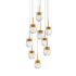 Modern Forms Double Bubble 9 Light 17" Wide LED Suspension Multi Light Pendant Aged Brass