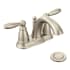 Moen Brantford Double Handle Centerset Bathroom Faucet - Pop-Up Drain Assembly and Valve Included (Pack of 2) Brushed Nickel