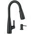 Moen Haelyn 1.5 GPM Single Hole Pull Down Kitchen Faucet with ColorCue Temperature Indicator - Includes Soap Dispenser and Escutcheon Matte Black