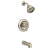 Moen Traditional Tub and Shower Trim Package with Single Function Shower Head - Less Valve Spot Resist Brushed Nickel