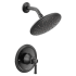 Moen Dartmoor Pressure Balanced Shower Trim Package with 1.75 GPM Single Function Rain Shower Head - Less Valve Matte Black