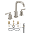 Moen Gibson 1.2 GPM Widespread Bathroom Faucet with Rough-in Valve and Pop-Up Drain Assembly included Brushed Nickel