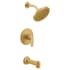 Moen Greenfield Tub and Shower Trim Package with 2.5 GPM Single Function Shower Head Brushed Gold