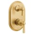 Moen Flara 2 Function Pressure Balanced Valve Trim Only with Double Lever Handle, Integrated Diverter - Less Rough In Brushed Gold