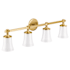 Moen Flara Four Light Bathroom Vanity Light Brushed Gold