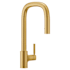 Moen Tenon 1.5 GPM Single Hole Pull Down Kitchen Faucet with Reflex, Power Boost, Duralock, and Duralast Technologies Brushed Gold