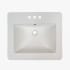 MSI 21-1/4" Rectangular Porcelain Drop In Bathroom Sink with 3 Faucet Holes at 4" Centers White