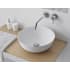 MTI Baths Acquabella 16-1/2" Contemporary Circular Stone Composite Vessel Bathroom Sink Matte White
