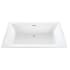 MTI Baths Andrea 22 Sculpted 66" Free Standing DoloMatte 2 Side Microbubbles Whirlpool Tub with Center Drain Matte White