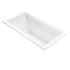 MTI Baths Andrea 7 Sculpted 60" Free Standing DoloMatte 3 Side Microbubbles Whirlpool Tub with Left or Right Drain Matte White
