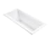 MTI Baths Andrea 1 Sculpted 72" Free Standing DoloMatte 1 Side Soaking Tub with Drain Assembly, and Overflow Matte White