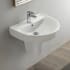 Nameeks Bella 17-11/16" Rectangular Ceramic Wall Mount / Drop In Bathroom Sink with Overflow and Single Faucet Hole White