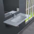 Nameeks Blue 31-1/2" Rectangular Ceramic Wall Mount / Drop In Bathroom Sink with Overflow and Single Faucet Hole White