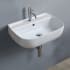 Nameeks Aqua 21-11/16" Rectangular Ceramic Wall Mount / Drop In Bathroom Sink with Overflow and Single Faucet Hole White