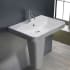Nameeks Noura 23-5/8" Rectangular Ceramic Pedestal Bathroom Sink with Overflow and Single Faucet Hole White