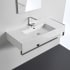Nameeks Scarabeo Teorema 2.0 40" Rectangular Ceramic Wall Mounted Bathroom Sink with One Faucet Hole - Includes Overflow White