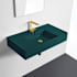 Nameeks Scarabeo Teorema 2.0 32" Rectangular Ceramic Vessel or Wall Mounted Bathroom Sink with One Faucet Hole - Includes Overflow Jade Green
