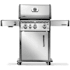 Napoleon Rogue PRO 56,000 BTU 51 Inch Wide Liquid Propane Free Standing Grill with Infrared Side Burner and Wave Shaped Grates Stainless Steel