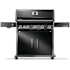 Napoleon Rogue PRO 74,000 BTU 66 Inch Wide Natural Gas Free Standing Grill with Infrared Side Burner and Wave Shaped Grates Black