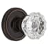 Nostalgic Warehouse Vintage Crystal Knob with Solid Brass Passage Door Knob Set with Classic Rose Plate and 2-3/8" Backset Timeless Bronze