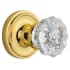 Nostalgic Warehouse Vintage Crystal Knob with Solid Brass Privacy Door Knob Set with Classic Rose Plate and 2-3/8" Backset Polished Brass