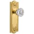 Nostalgic Warehouse Crystal Solid Brass Single Dummy Door Knob with Meadows Rose Polished Brass