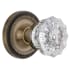 Nostalgic Warehouse Crystal Solid Brass Passage Door Knob Set with Rope Rose and 2-3/8" Backset Antique Brass