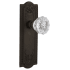 Nostalgic Warehouse Crystal Solid Brass Passage Door Knob Set with Meadows Rose and 2-3/8" Backset Oil-Rubbed Bronze