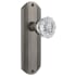 Nostalgic Warehouse Vintage Fluted Crystal Passage Door Knob Set with Art Deco Plate and 2-3/8" Backset Antique Pewter