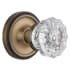 Nostalgic Warehouse Vintage Crystal Knob with Solid Brass Passage Door Knob Set with Classic Rose Plate and 2-3/4" Backset Antique Brass
