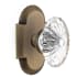 Nostalgic Warehouse Vintage Farmhouse Oval Fluted Crystal Flower Passage Door Knob Set with Solid Brass Cottage Style Plate and 2-3/4" Backset Antique Brass