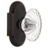 Nostalgic Warehouse Vintage Farmhouse Oval Fluted Crystal Flower Passage Door Knob Set with Solid Brass Cottage Style Plate and 2-3/4" Backset Timeless Bronze