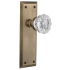 Nostalgic Warehouse Crystal Solid Brass Passage Door Knob Set with New York Rose and 2-3/4" Backset Antique Brass