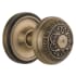 Nostalgic Warehouse Classic Renaissance Egg and Dart Solid Brass Privacy Door Knob Set with Classic Rose Plate and 2-3/4" Backset Antique Brass