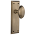 Nostalgic Warehouse Homestead Solid Brass Privacy Door Knob Set with New York Rose and 2-3/4" Backset Antique Brass