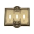 Nostalgic Warehouse Meadows Victorian Vintage 3 Gang Triple Toggle Light Switch Wall Cover Plate Antique Brass