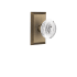 Nostalgic Warehouse Vintage Crystal Egg and Dart Passage Door Knob Set with Studio Rose and 2-3/8" Backset Antique Brass