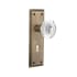 Nostalgic Warehouse Vintage Crystal Egg and Dart Passage Door Knob Set with New York Rose, 2-3/8" Backset and Decorative Keyhole Antique Brass