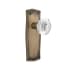 Nostalgic Warehouse Vintage Crystal Egg and Dart Dummy Door Knob Set with Prairie Rose Antique Brass